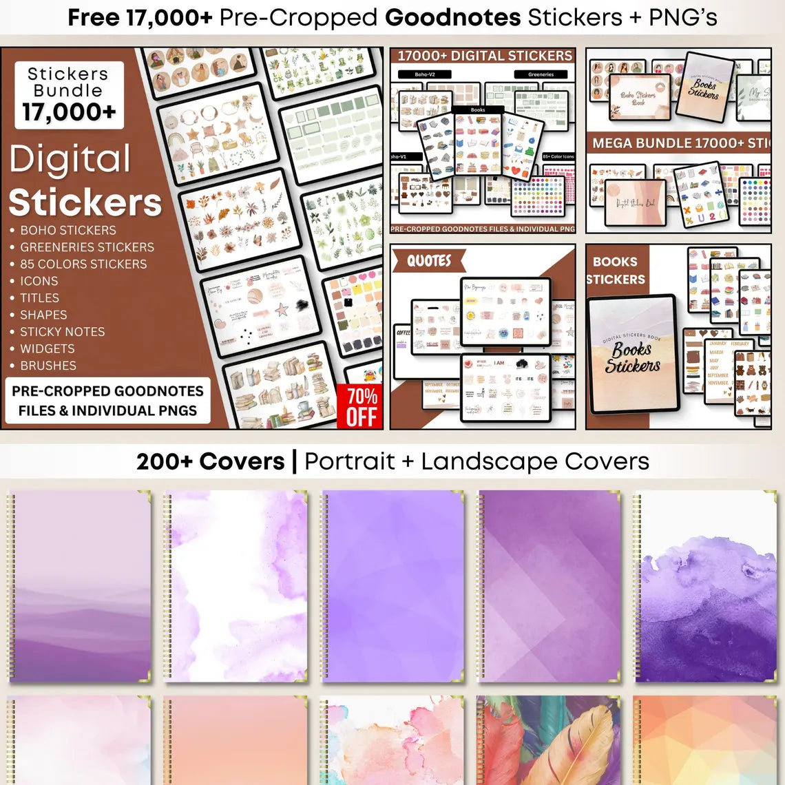 All-in-One Digital Planner 2024, 2025, 2026, Undated Digital Planner, Digital Journal, Digital Goodnotes Template, Notability, Daily Planner