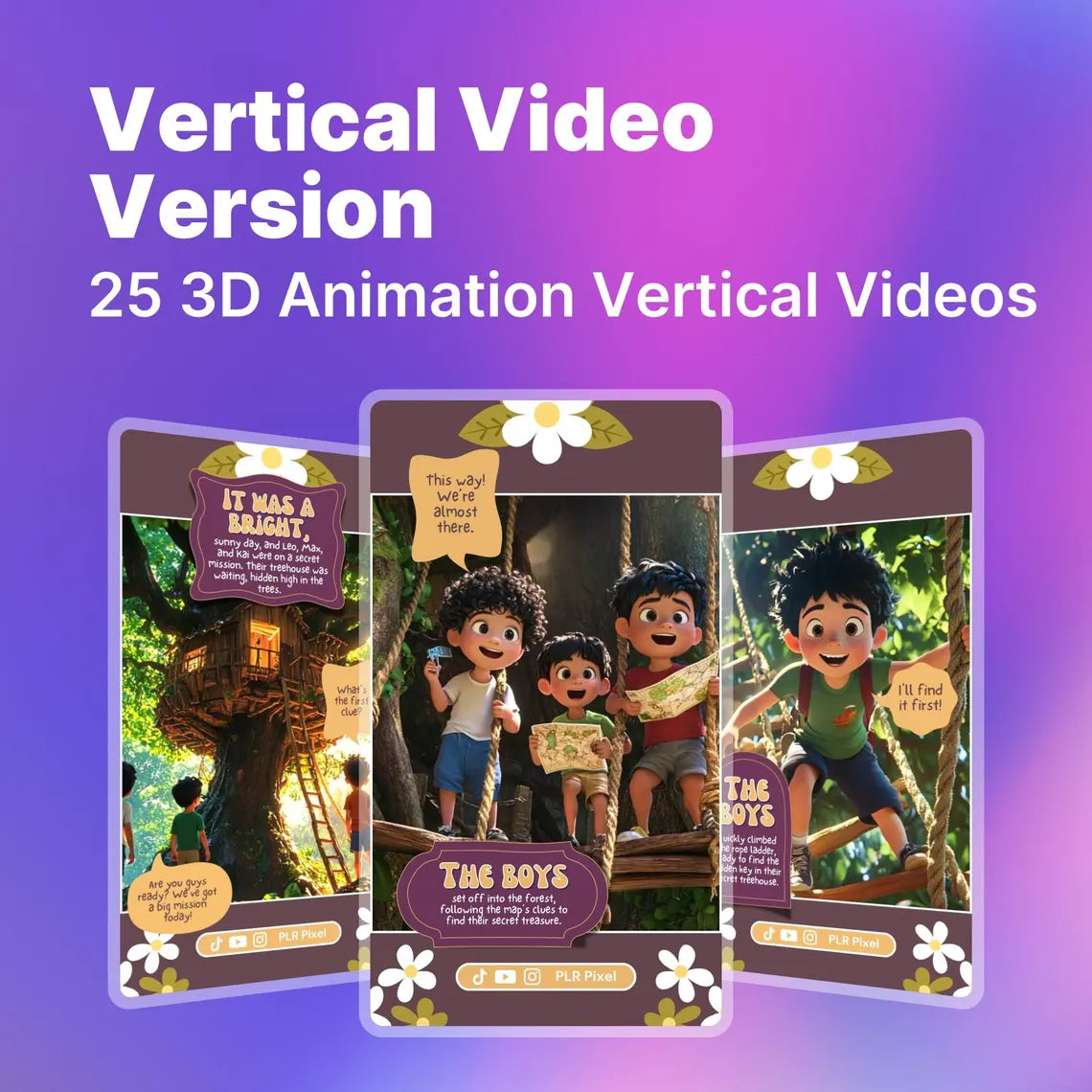 Pixar-Style 3D Kids' Video Stories, Complete with Voiceovers and Exclusive PLR Rights