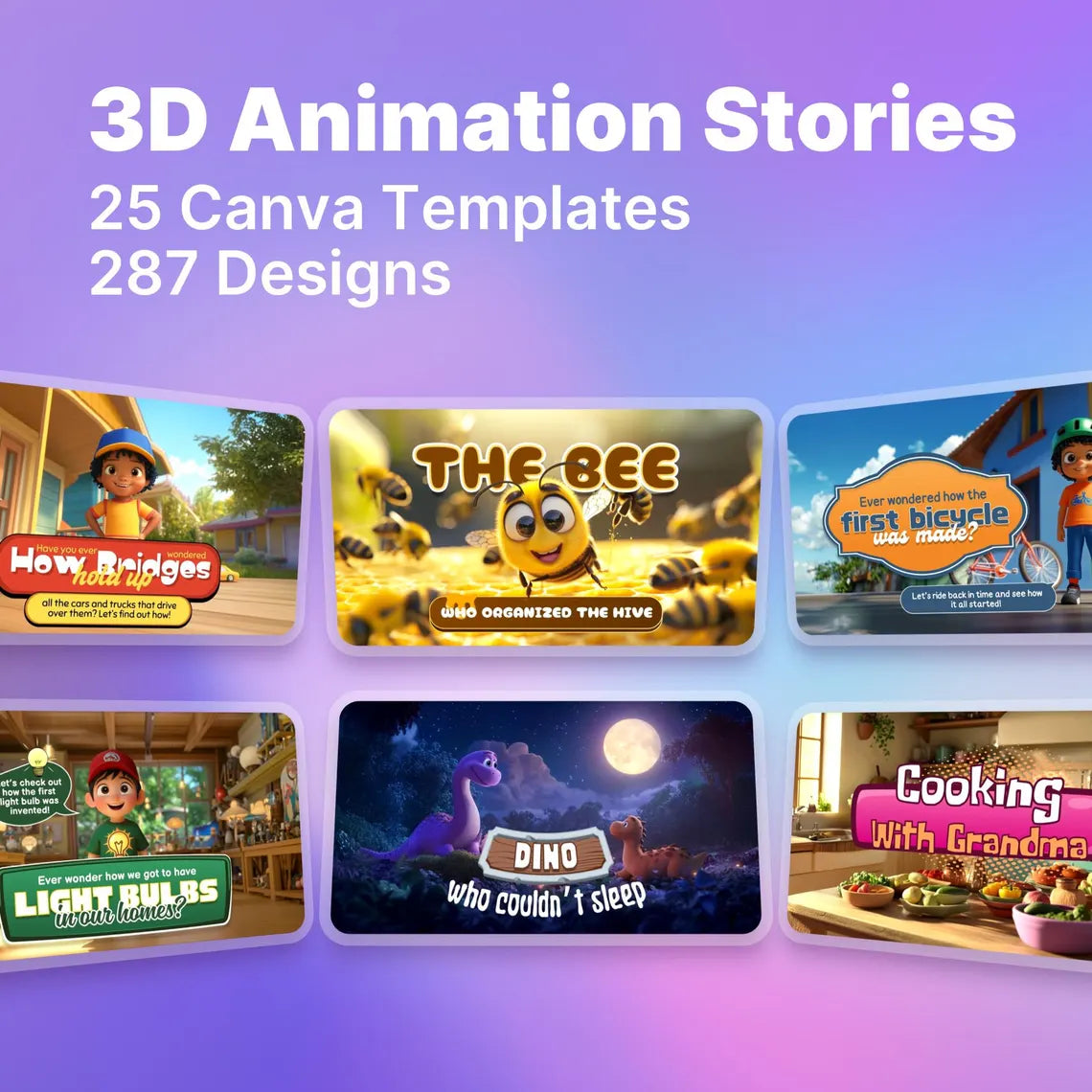 Pixar-Style 3D Kids' Video Stories, Complete with Voiceovers and Exclusive PLR Rights