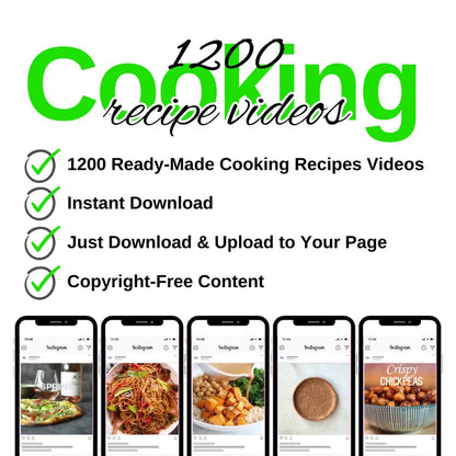 1200 Ready-Made Cooking Recipes Videos